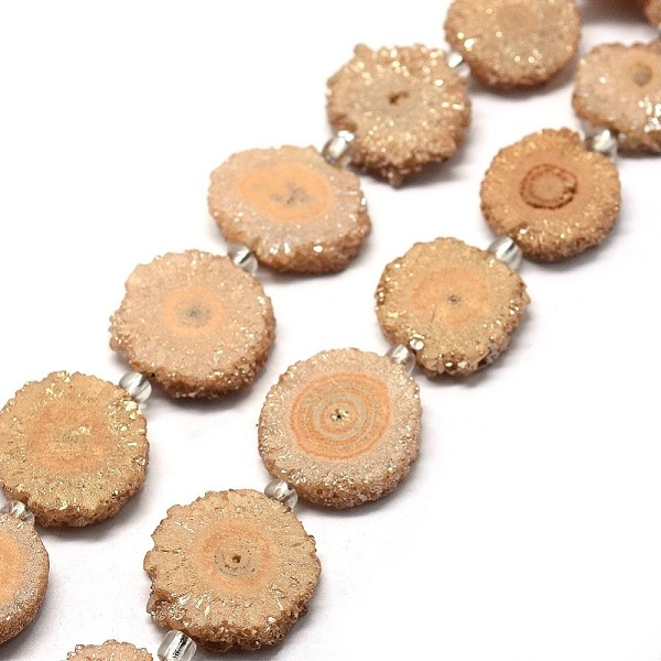 PandaHall Natural Druzy Quartz Crystal Beads Strands, Solar Quartz, Dyed, Nuggets, Navajo White, 14~22x13~20x4~6mm, Hole: 1.5~2mm, about..., Orange
PandaHall Natural Druzy Quartz Crystal Beads Strands, Solar Quartz, Dyed, Nuggets, Navajo White, 14~22x13~20x4~6mm, Hole: 1.5~2mm, about..., Orange