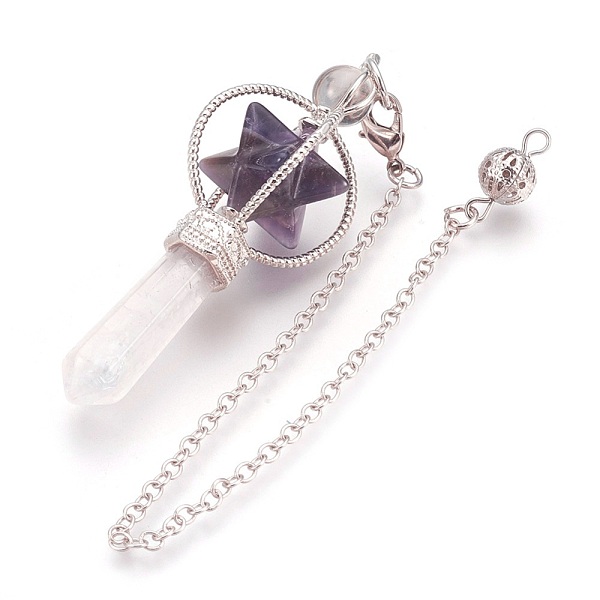 PandaHall Natural Amethyst Dowsing Pendulums, with Platinum Tone Brass Findings, Merkaba Star, 257mm, Hole: 2mm Amethyst Merkaba Star Purple
PandaHall Natural Amethyst Dowsing Pendulums, with Platinum Tone Brass Findings, Merkaba Star, 257mm, Hole: 2mm Amethyst Merkaba Star Purple