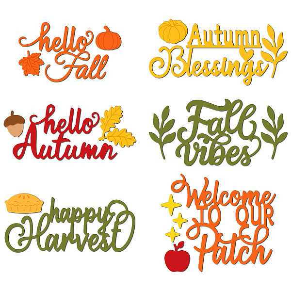 PandaHall GLOBLELAND Autumn Text Cutting Dies Pumpkin Maple Leaf Carbon Steel Cut Die Plant Embossing Stencils Template for Decorative...
PandaHall GLOBLELAND Autumn Text Cutting Dies Pumpkin Maple Leaf Carbon Steel Cut Die Plant Embossing Stencils Template for Decorative...