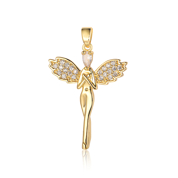 PandaHall 3Pcs Brass Micro Pave Cubic Zirconia Pendants, Fairy Charms, Real 18K Gold Plated, 32x24x3mm Brass+Cubic Zirconia Angel & Fairy..., Clear
PandaHall 3Pcs Brass Micro Pave Cubic Zirconia Pendants, Fairy Charms, Real 18K Gold Plated, 32x24x3mm Brass+Cubic Zirconia Angel & Fairy..., Clear