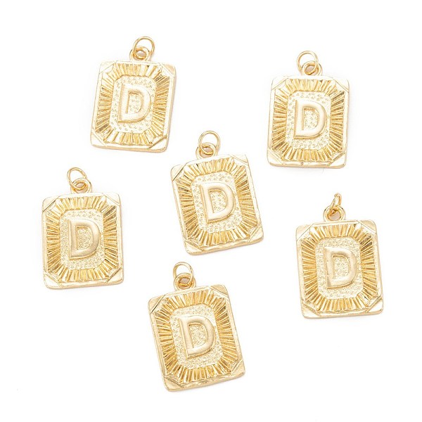 PandaHall Brass Pendants, with Jump Ring, Long-Lasting Plated, Cadmium Free & Nickel Free & Lead Free, Rectangle with Alphabet, Real 18K...
PandaHall Brass Pendants, with Jump Ring, Long-Lasting Plated, Cadmium Free & Nickel Free & Lead Free, Rectangle with Alphabet, Real 18K...