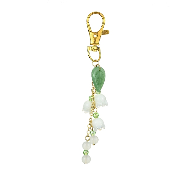 PandaHall Lily of the Valley Handmade Lampwork Pendant Decorations, with Glass Beads and Alloy Swivel Lobster Claw Clasps, Golden, 105mm...
PandaHall Lily of the Valley Handmade Lampwork Pendant Decorations, with Glass Beads and Alloy Swivel Lobster Claw Clasps, Golden, 105mm...