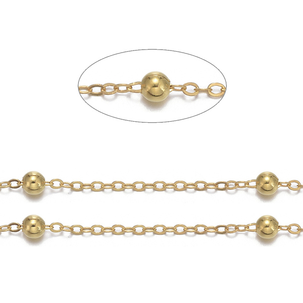 PandaHall Brass Flat Oval Cable Chains, Satellite Chains, with Round Beads, Unwelded, with Spool, Cadmium Free & Nickel Free & Lead Free...
PandaHall Brass Flat Oval Cable Chains, Satellite Chains, with Round Beads, Unwelded, with Spool, Cadmium Free & Nickel Free & Lead Free...