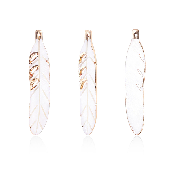 PandaHall Electroplate Freshwater Shell Big Pendants, Feather, Light Gold, 67.5~70x13~14x2mm, Hole: 1.5mm Freshwater Shell Feather
PandaHall Electroplate Freshwater Shell Big Pendants, Feather, Light Gold, 67.5~70x13~14x2mm, Hole: 1.5mm Freshwater Shell Feather