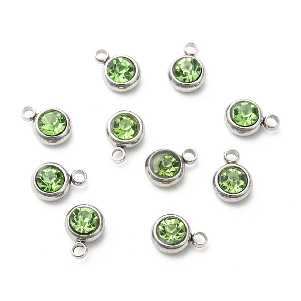 PandaHall 201 Stainless Steel Rhinestone Charms, August Birthstone Charms, Flat Round, Stainless Steel Color, Peridot, 8.5x6x3mm, Hole..., Green
PandaHall 201 Stainless Steel Rhinestone Charms, August Birthstone Charms, Flat Round, Stainless Steel Color, Peridot, 8.5x6x3mm, Hole..., Green