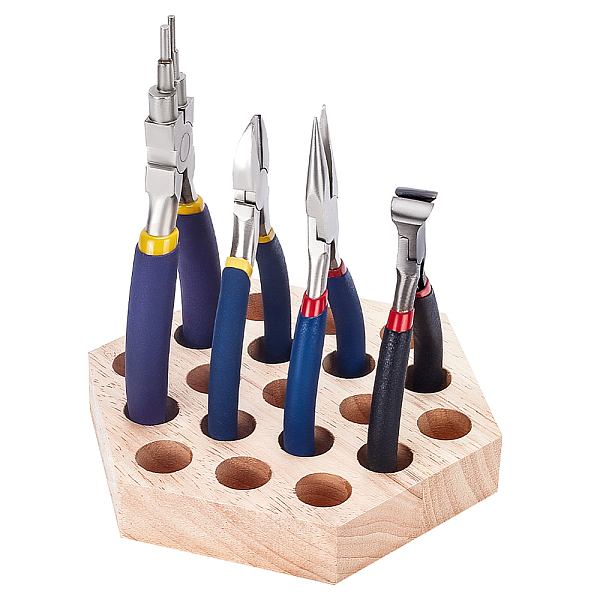 PandaHall Wood Tongs Organizer Storage Board, 19-hole, Hexagon, 124x143.5x23mm, Inner Diameter: 17.5mm Wood Hexagon Gold
PandaHall Wood Tongs Organizer Storage Board, 19-hole, Hexagon, 124x143.5x23mm, Inner Diameter: 17.5mm Wood Hexagon Gold