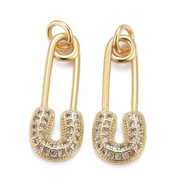 PandaHall Brass Micro Pave Clear Cubic Zirconia Pendants, Long-Lasting Plated, Safety Pin, Real 18K Gold Plated, 20.5x8.5x2.5mm, Jump Ring...
PandaHall Brass Micro Pave Clear Cubic Zirconia Pendants, Long-Lasting Plated, Safety Pin, Real 18K Gold Plated, 20.5x8.5x2.5mm, Jump Ring...