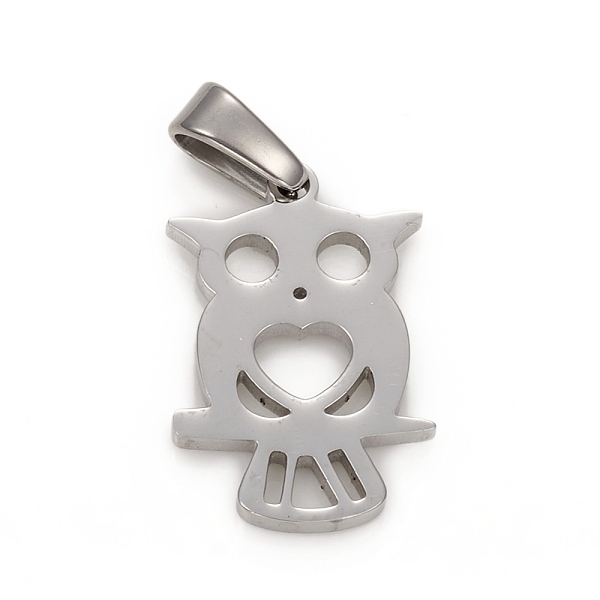 PandaHall 304 Stainless Steel Pendants, Owl, Stainless Steel Color, 18~21x12~14x1.5mm, Hole: 2.5x4.5mm 304 Stainless Steel Owl
PandaHall 304 Stainless Steel Pendants, Owl, Stainless Steel Color, 18~21x12~14x1.5mm, Hole: 2.5x4.5mm 304 Stainless Steel Owl
