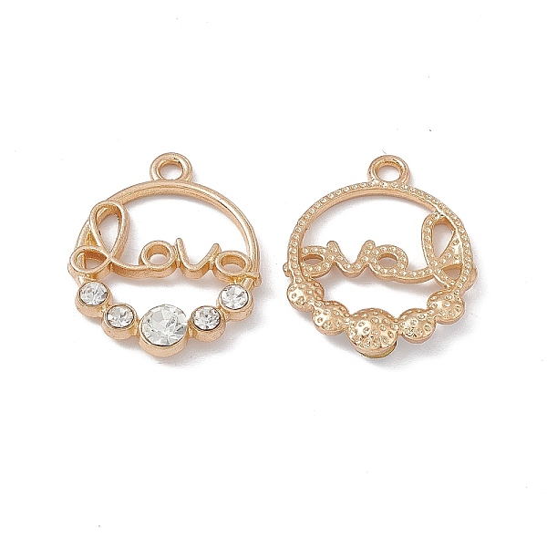 PandaHall Alloy Crystal Rhinestone Pendants, Ring Charms with Word Love, Golden, 21.5x17x3.5mm, Hole: 1.6mm Alloy+Rhinestone Ring Clear
PandaHall Alloy Crystal Rhinestone Pendants, Ring Charms with Word Love, Golden, 21.5x17x3.5mm, Hole: 1.6mm Alloy+Rhinestone Ring Clear