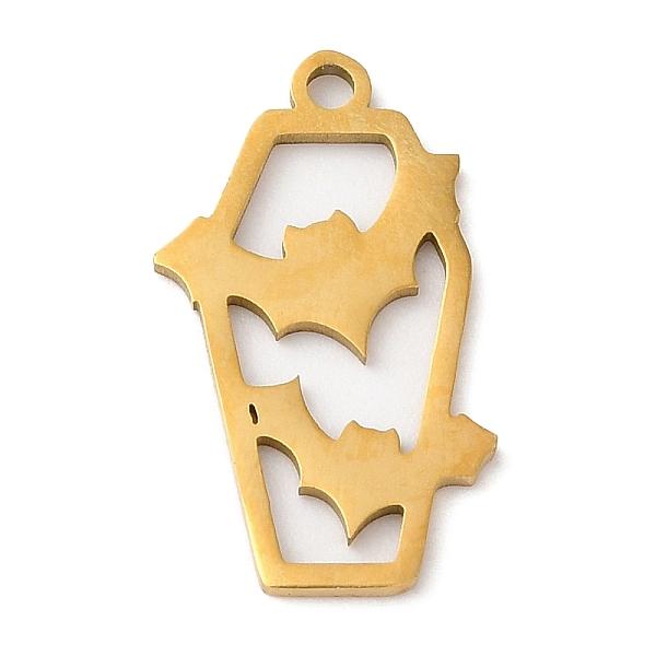 PandaHall Halloween 201 Stainless Steel Pendants, Coffin with Bat Charm, Golden, 19x12x1mm, Hole: 1.5mm 201 Stainless Steel Others
PandaHall Halloween 201 Stainless Steel Pendants, Coffin with Bat Charm, Golden, 19x12x1mm, Hole: 1.5mm 201 Stainless Steel Others