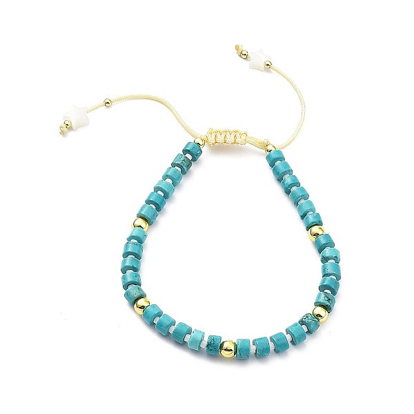 PandaHall Adjustable Synthetic Turquoise & Natural Shell & Brass Braided Beaded Bracelet with Charms for Women, Inner Diameter: 1-3/4~2-7/8...
PandaHall Adjustable Synthetic Turquoise & Natural Shell & Brass Braided Beaded Bracelet with Charms for Women, Inner Diameter: 1-3/4~2-7/8...