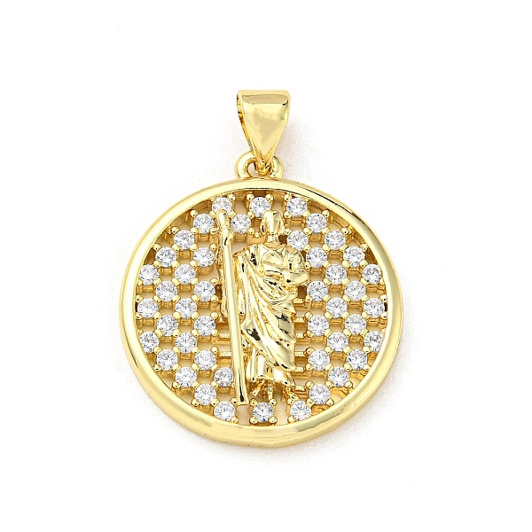 PandaHall Brass with Cubic Zirconia Pendant, Round, Clear, 22x20x3.7mm, Hole: 5x3.5mm Brass+Cubic Zirconia Round Clear
PandaHall Brass with Cubic Zirconia Pendant, Round, Clear, 22x20x3.7mm, Hole: 5x3.5mm Brass+Cubic Zirconia Round Clear