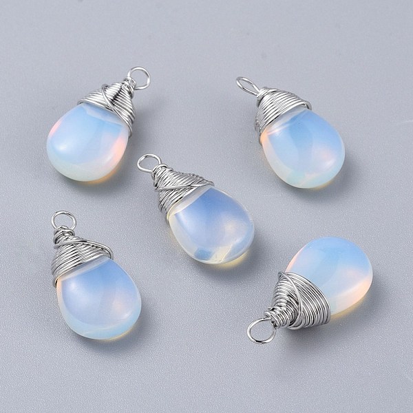 PandaHall Opalite Pendants, with Platinum Plated Brass Wire, Teardrop, 24~30x13~16x8mm, Hole: 3x3.5mm Opalite Teardrop
PandaHall Opalite Pendants, with Platinum Plated Brass Wire, Teardrop, 24~30x13~16x8mm, Hole: 3x3.5mm Opalite Teardrop