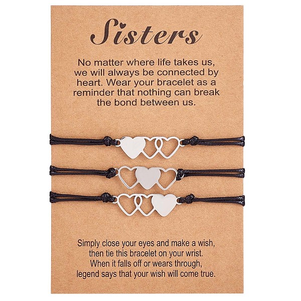 PandaHall 3Pcs 3 Style 430 Stainless Steel Heart Link Bracelets Set, Match Adjustable Bracelets for Best Friends Couple Family, Stainless...
PandaHall 3Pcs 3 Style 430 Stainless Steel Heart Link Bracelets Set, Match Adjustable Bracelets for Best Friends Couple Family, Stainless...