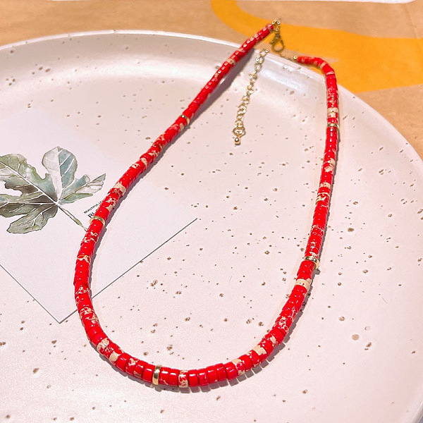 PandaHall Natural Imperial Jasper Heishi Graduated Beaded Necklaces Imperial Jasper Column
PandaHall Natural Imperial Jasper Heishi Graduated Beaded Necklaces Imperial Jasper Column