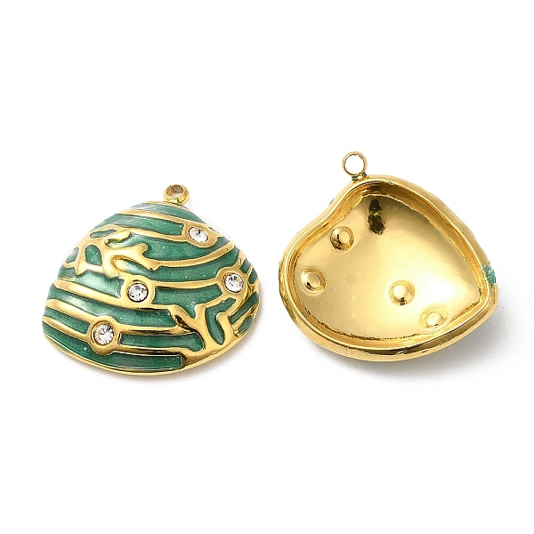 PandaHall 304 Stainless Steel Rhinestone Pendants, with Enamel, Shell Charms, Golden, Green, 19.5x19x5mm, Hole: 1.2mm Stainless...
PandaHall 304 Stainless Steel Rhinestone Pendants, with Enamel, Shell Charms, Golden, Green, 19.5x19x5mm, Hole: 1.2mm Stainless...