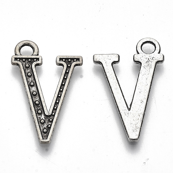 PandaHall Tibetan Style Alloy Pendants, Cadmium Free & Lead Free, Letter V, Antique Silver, 26.5x16x1.5mm, Hole: 3mm, about 950pcs/1000g...
PandaHall Tibetan Style Alloy Pendants, Cadmium Free & Lead Free, Letter V, Antique Silver, 26.5x16x1.5mm, Hole: 3mm, about 950pcs/1000g...