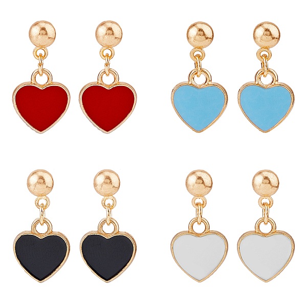 PandaHall FIBLOOM 4 Pairs 4 Colors Alloy Enamel Dangle Stud Earrings, Heart, Mixed Color, 20.5x10.5mm, 1 pair/color Alloy Heart Multicolor
PandaHall FIBLOOM 4 Pairs 4 Colors Alloy Enamel Dangle Stud Earrings, Heart, Mixed Color, 20.5x10.5mm, 1 pair/color Alloy Heart Multicolor