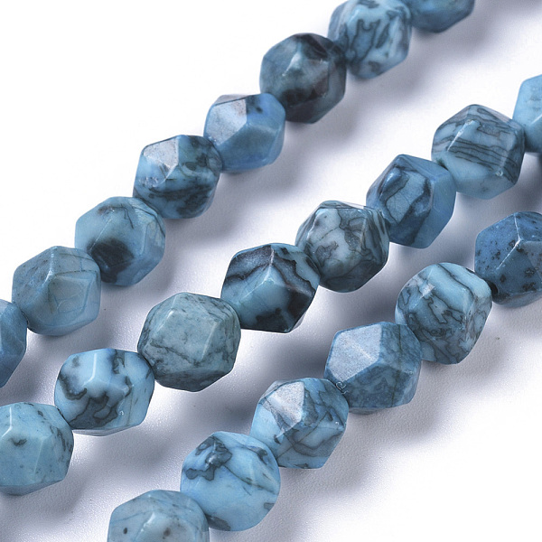 PandaHall Natural China Silver Leaf Jasper Beads Strands, Dyed & Heated, Star Cut Round Beads, Faceted, Light Sky Blue, 8mm, Hole: 0.7mm...
PandaHall Natural China Silver Leaf Jasper Beads Strands, Dyed & Heated, Star Cut Round Beads, Faceted, Light Sky Blue, 8mm, Hole: 0.7mm...