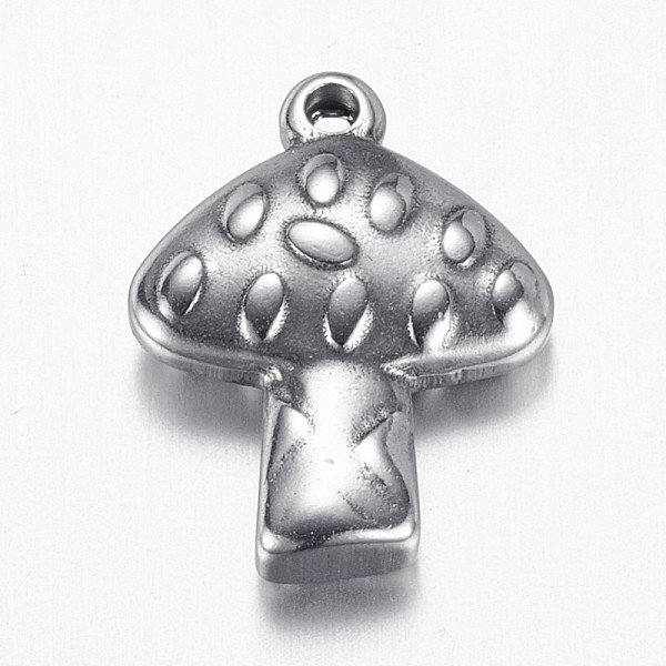 PandaHall 304 Stainless Steel Pendants, Mushroom, Stainless Steel Color, 16.5x13x3.5mm, Hole: 1mm 304 Stainless Steel Mushroom
PandaHall 304 Stainless Steel Pendants, Mushroom, Stainless Steel Color, 16.5x13x3.5mm, Hole: 1mm 304 Stainless Steel Mushroom