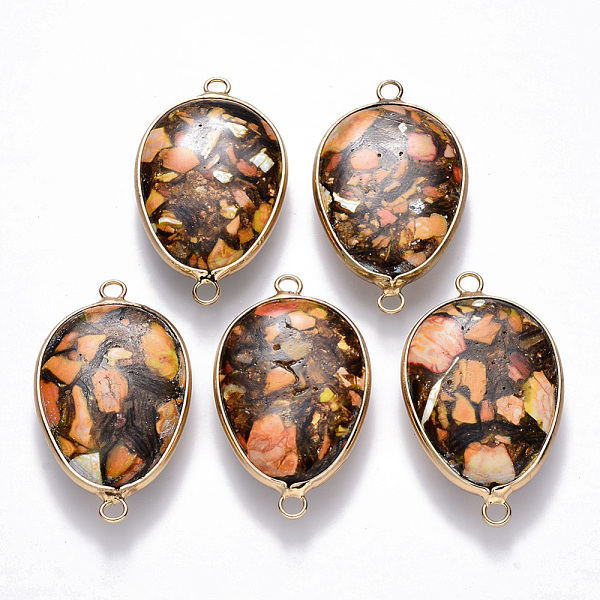 PandaHall Assembled Synthetic Imperial Jasper Links connectors, with Golden Plated Brass Settings and Iron Loops, Teardrop, Sandy Brown...
PandaHall Assembled Synthetic Imperial Jasper Links connectors, with Golden Plated Brass Settings and Iron Loops, Teardrop, Sandy Brown...
