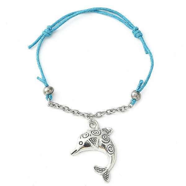 PandaHall Alloy Dolphin Charm Bracelet with Stainless Steel Chains, Adjustable Bracelet, Antique Silver, Inner Diameter: 1-7/8~2-5/8 inch...
PandaHall Alloy Dolphin Charm Bracelet with Stainless Steel Chains, Adjustable Bracelet, Antique Silver, Inner Diameter: 1-7/8~2-5/8 inch...