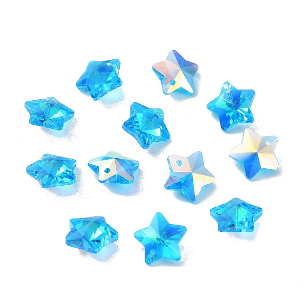 PandaHall Glass Charms, Faceted Star, Deep Sky Blue, 13x13.5x7mm, Hole: 1.2mm Glass
PandaHall Glass Charms, Faceted Star, Deep Sky Blue, 13x13.5x7mm, Hole: 1.2mm Glass