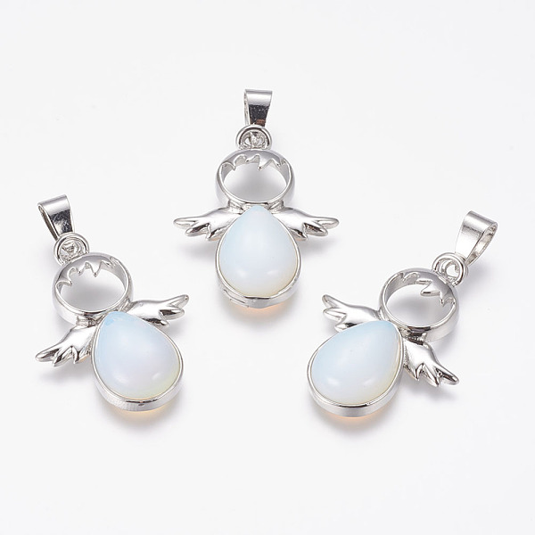 PandaHall Opalite Pendants, Angel, with Brass Finding, Platinum, 34x25.5x6.5mm, Hole: 4x7mm Opalite Angel & Fairy
PandaHall Opalite Pendants, Angel, with Brass Finding, Platinum, 34x25.5x6.5mm, Hole: 4x7mm Opalite Angel & Fairy