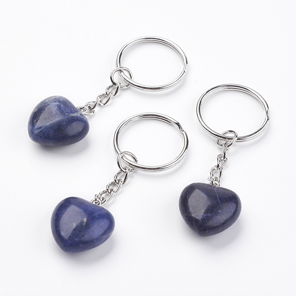 PandaHall Natural Sodalite Keychain, with Platinum Iron Findings, Heart, 72mm Sodalite Heart Blue
PandaHall Natural Sodalite Keychain, with Platinum Iron Findings, Heart, 72mm Sodalite Heart Blue