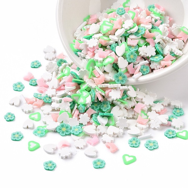 PandaHall Handmade Polymer Clay Cabochons, Nail Art Decoration Accessories, Flower/Heart/Bear/Column, Spring Green, 4~15x1.5~7.5x0.5~1.6mm...
PandaHall Handmade Polymer Clay Cabochons, Nail Art Decoration Accessories, Flower/Heart/Bear/Column, Spring Green, 4~15x1.5~7.5x0.5~1.6mm...
