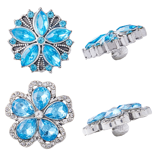 PandaHall Gorgecraft 8Pcs 2 Styles Alloy Rhinestone Snap Button, Jewelry Buttons, Flower, Antique Silver, 21~22x22~22.5x9~10mm, Knob...
PandaHall Gorgecraft 8Pcs 2 Styles Alloy Rhinestone Snap Button, Jewelry Buttons, Flower, Antique Silver, 21~22x22~22.5x9~10mm, Knob...