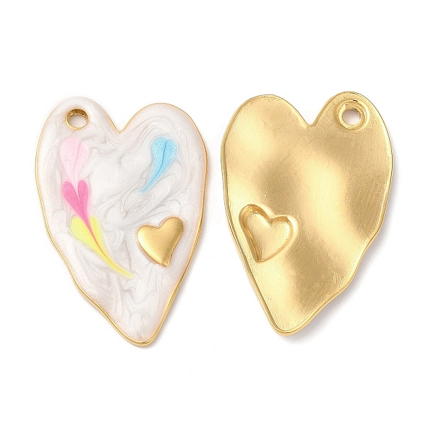 PandaHall 304 Stainless Steel Enamel Pendants, Real 18K Gold Plated, Heart Charm, Floral White, 36x24x2.5mm, Hole: 2.5mm Stainless...
PandaHall 304 Stainless Steel Enamel Pendants, Real 18K Gold Plated, Heart Charm, Floral White, 36x24x2.5mm, Hole: 2.5mm Stainless...