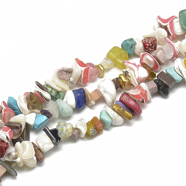 PandaHall Natural & Synthetic Gemstone Beads Strands, Chip, 8~30x7~17x2~12mm, Hole: 1mm, about 110~150pcs/strand, 31.4 inch Mixed Stone Chip
PandaHall Natural & Synthetic Gemstone Beads Strands, Chip, 8~30x7~17x2~12mm, Hole: 1mm, about 110~150pcs/strand, 31.4 inch Mixed Stone Chip