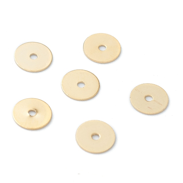 PandaHall 304 Stainless Steel Spacer Beads, Disc, Real 24K Gold Plated, 6x0.3mm, Hole: 1mm 304 Stainless Steel Disc
PandaHall 304 Stainless Steel Spacer Beads, Disc, Real 24K Gold Plated, 6x0.3mm, Hole: 1mm 304 Stainless Steel Disc