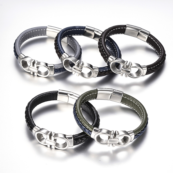 PandaHall Men's Braided Leather Cord Bracelets, with 304 Stainless Steel Findings and Magnetic Clasps, Mixed Color, 8-5/8 inch(220mm)..., Multicolor
PandaHall Men's Braided Leather Cord Bracelets, with 304 Stainless Steel Findings and Magnetic Clasps, Mixed Color, 8-5/8 inch(220mm)..., Multicolor