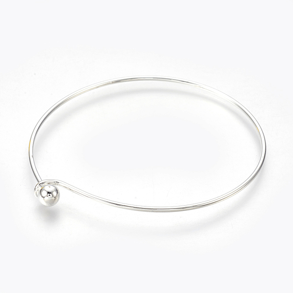 PandaHall Brass Bangle Making, End with Removable Round Beads, Silver Color Plated, 2-3/8 inch(6.1cm)x2-5/8 inch(6.7cm) Brass Silver
PandaHall Brass Bangle Making, End with Removable Round Beads, Silver Color Plated, 2-3/8 inch(6.1cm)x2-5/8 inch(6.7cm) Brass Silver