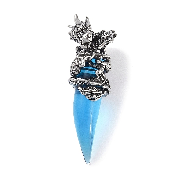 PandaHall Glass Pendants, with 316 Surgical Stainless Steel Findings, Dragon, Deep Sky Blue, 48x17.5x15mm, Hole: 6.5x3mm Stainless...
PandaHall Glass Pendants, with 316 Surgical Stainless Steel Findings, Dragon, Deep Sky Blue, 48x17.5x15mm, Hole: 6.5x3mm Stainless...