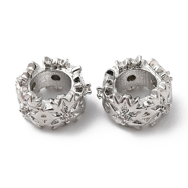 PandaHall Brass Micro Pave Cubic Zirconia European Style Beads, Large Hole Beads, Ring with Flower, Real Platinum Plated, 9x5mm, Hole: 5mm...
PandaHall Brass Micro Pave Cubic Zirconia European Style Beads, Large Hole Beads, Ring with Flower, Real Platinum Plated, 9x5mm, Hole: 5mm...