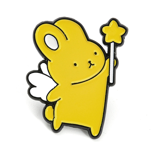 PandaHall Cartoon Style Enamel Pins, Black Alloy Badge for Backpack Clothes, Rabbit with Wing & Star, 28.5x22x1mm Alloy+Enamel Rabbit Yellow
PandaHall Cartoon Style Enamel Pins, Black Alloy Badge for Backpack Clothes, Rabbit with Wing & Star, 28.5x22x1mm Alloy+Enamel Rabbit Yellow