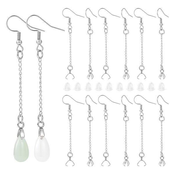 PandaHall 50Pcs 304 Stainless Steel Earring Hooks, Ear Wire with Pinch Bails & Ear Nut, Stainless Steel Color, 22 Gauge, 62mm, Pin: 0.6mm...
PandaHall 50Pcs 304 Stainless Steel Earring Hooks, Ear Wire with Pinch Bails & Ear Nut, Stainless Steel Color, 22 Gauge, 62mm, Pin: 0.6mm...