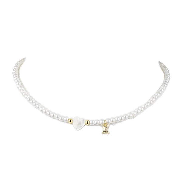PandaHall Brass Micro Pave Grade AAA Cubic Zirconia Letter Pendant Necklaces, Heart & Round Baking Painted Pearlized Glass Pearl Beaded..., White
PandaHall Brass Micro Pave Grade AAA Cubic Zirconia Letter Pendant Necklaces, Heart & Round Baking Painted Pearlized Glass Pearl Beaded..., White