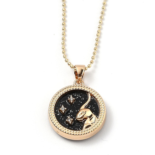 PandaHall Alloy Rhinestone Pendant Necklaces, with Resin and Ball Chains, Flat Round with Constellation/Zodiac Sign, Golden, Black...
PandaHall Alloy Rhinestone Pendant Necklaces, with Resin and Ball Chains, Flat Round with Constellation/Zodiac Sign, Golden, Black...