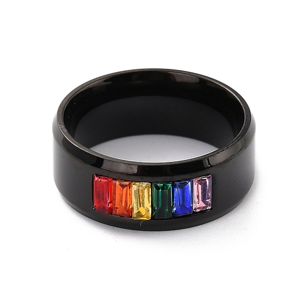 PandaHall Rainbow Pride Finger Ring, Wide Flat Titanium Steel Finger Ring for Men Women, Electrophoresis Black, US Size 7(17.3mm) Titanium...
PandaHall Rainbow Pride Finger Ring, Wide Flat Titanium Steel Finger Ring for Men Women, Electrophoresis Black, US Size 7(17.3mm) Titanium...