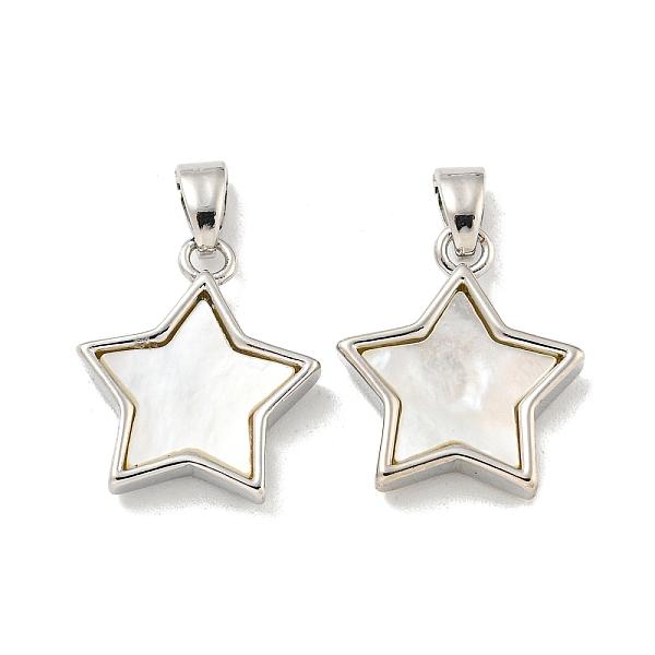 PandaHall Natural White Shell Pendants, Rack Plating Brass Star Charms, Platinum, 16x14x3mm, Hole: 2x5mm White Shell Star
PandaHall Natural White Shell Pendants, Rack Plating Brass Star Charms, Platinum, 16x14x3mm, Hole: 2x5mm White Shell Star
