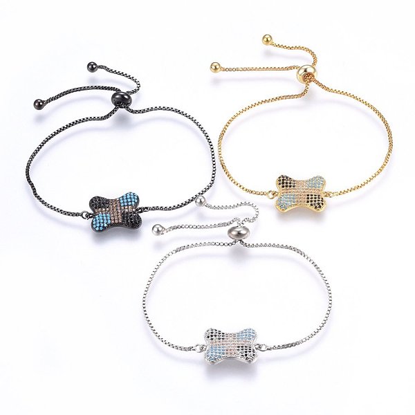 PandaHall Adjustable Brass Micro Pave Cubic Zirconia Bolo Bracelets, Slider Bracelets, Bone, Colorful, Mixed Color, 10-1/4 inch(26cm), 1.2mm...
PandaHall Adjustable Brass Micro Pave Cubic Zirconia Bolo Bracelets, Slider Bracelets, Bone, Colorful, Mixed Color, 10-1/4 inch(26cm), 1.2mm...