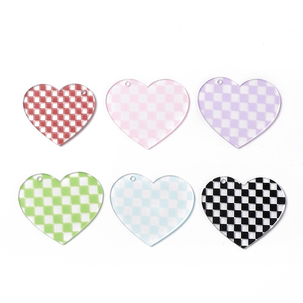 PandaHall Transparent Acrylic Disc Pendants, Heart with Tartan Pattern, Mixed Color, 43.5~49.5x49.5~57.5x1.5~2.3mm, Hole: 2.8mm Acrylic..., Multicolor
PandaHall Transparent Acrylic Disc Pendants, Heart with Tartan Pattern, Mixed Color, 43.5~49.5x49.5~57.5x1.5~2.3mm, Hole: 2.8mm Acrylic..., Multicolor