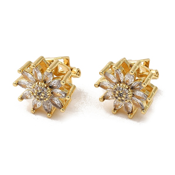 PandaHall Rack Plating Real 18K Gold Plated Brass Sunflower Shape Clip-on Earrings, with Cubic Zirconia, Long-Lasting Plated, Lead Free &..., Clear
PandaHall Rack Plating Real 18K Gold Plated Brass Sunflower Shape Clip-on Earrings, with Cubic Zirconia, Long-Lasting Plated, Lead Free &..., Clear