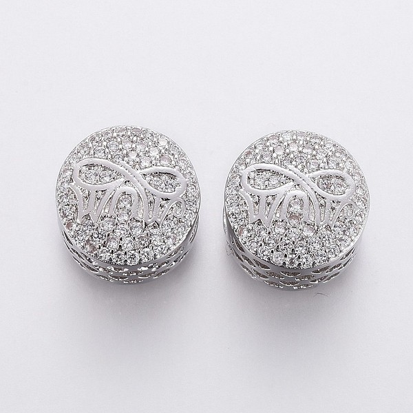 PandaHall Brass Micro Pave Cubic Zirconia European Beads, Large Hole Beads, Flat Round with Word MUM, Clear, Platinum, 11.5x9mm, Hole: 4.5mm...
PandaHall Brass Micro Pave Cubic Zirconia European Beads, Large Hole Beads, Flat Round with Word MUM, Clear, Platinum, 11.5x9mm, Hole: 4.5mm...