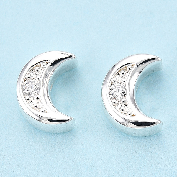 PandaHall Brass Micro Pave Cubic Zirconia Beads, Moon, 925 Sterling Silver Plated, 8x6x3.8mm, Hole: 1mm Brass+Cubic Zirconia Moon Clear
PandaHall Brass Micro Pave Cubic Zirconia Beads, Moon, 925 Sterling Silver Plated, 8x6x3.8mm, Hole: 1mm Brass+Cubic Zirconia Moon Clear
