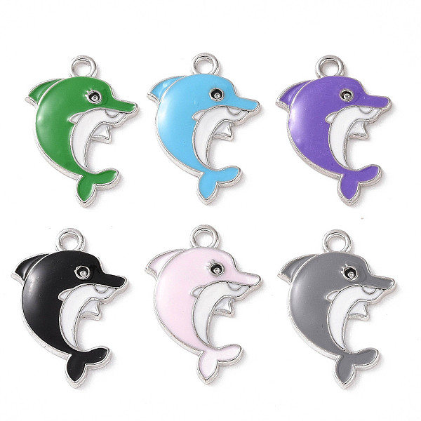 PandaHall Alloy Enamel Pendants, Dolphin Charm, Platinum, 24.5x18x2mm, Hole: 2mm Alloy+Enamel Dolphin
PandaHall Alloy Enamel Pendants, Dolphin Charm, Platinum, 24.5x18x2mm, Hole: 2mm Alloy+Enamel Dolphin